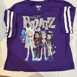 BRATZ Graphic Cropped Top T-Shirt Purple/White SIZE 12-14 - Women’s